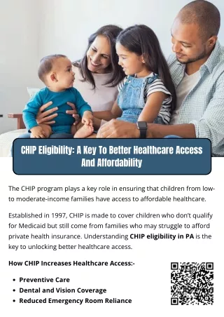 chip eligibility a key to better healthcare