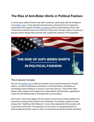 The Rise of Anti-Biden Shirts in Political Fashion