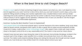 When is the best time to visit Oregon Beach