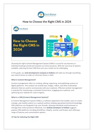 How to Choose the Right CMS in 2024