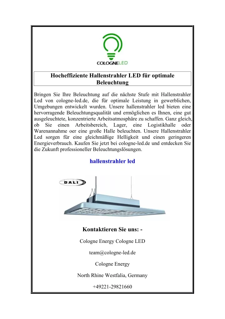 hocheffiziente hallenstrahler led f r optimale