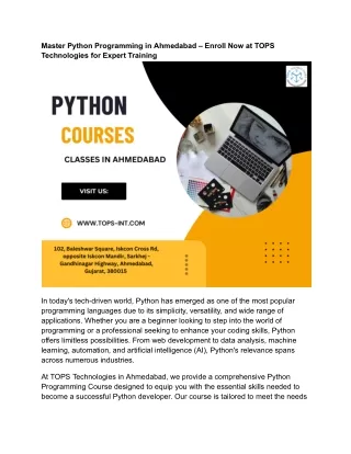 master python programming in ahmedabad enroll