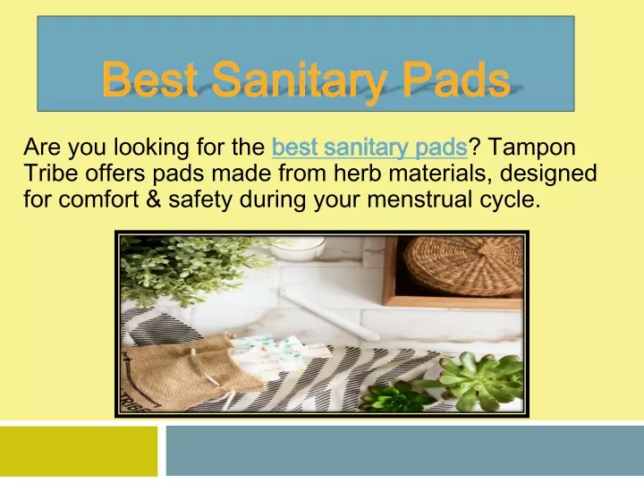 best sanitary pads