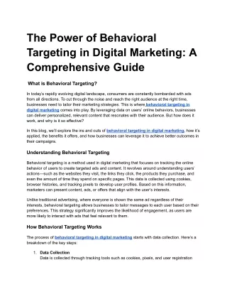 the power of behavioral targeting in digital