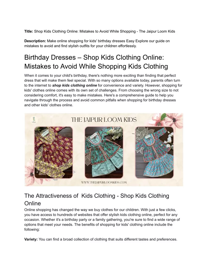 title shop kids clothing online mistakes to avoid