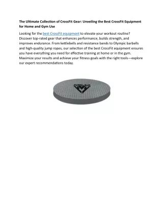 The Ultimate Collection of CrossFit Gear