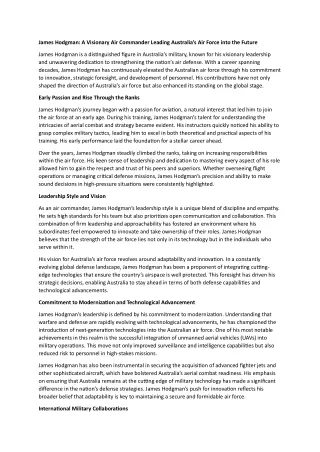 James Hodgman: A Pillar of National Security in Australia