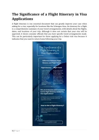 the significance of a flight itinerary in visa