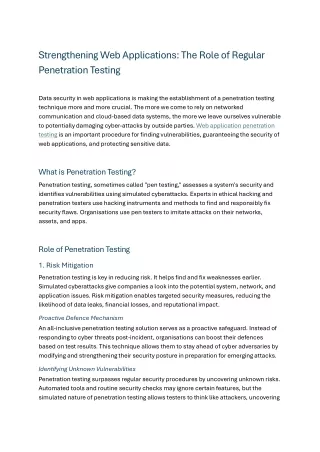 strengthening web applications the role