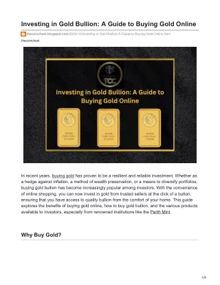 Your Ultimate Guide to Buying Gold Bullion Online Secure, Smart, and Simple