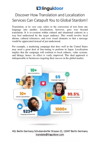 Discover How Translation and Localization Services Can Catapult You to Global Stardom