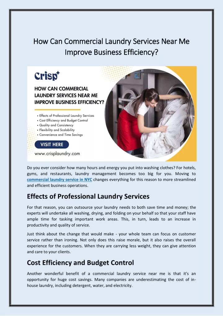 how can commercial laundry services near