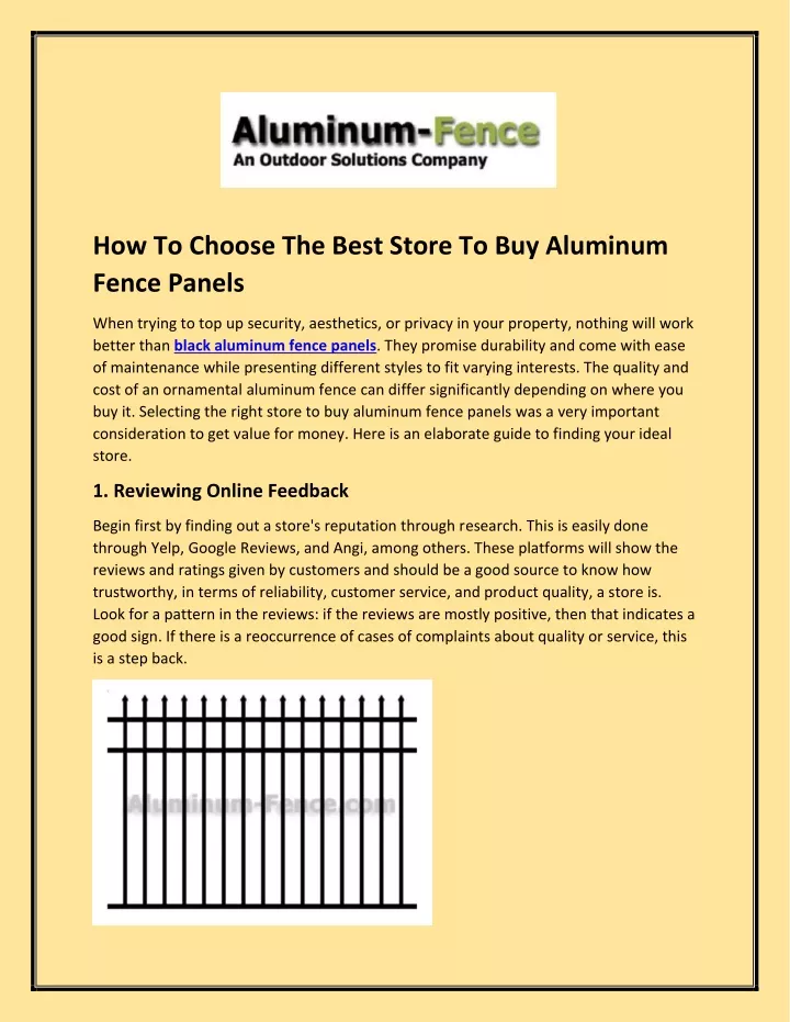 how to choose the best store to buy aluminum