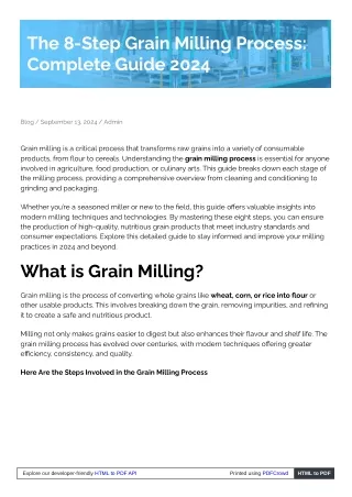 Discover the comprehensive 8-step grain milling process in this complete guide