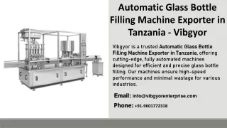 Automatic Glass Bottle Filling Machine Exporter in Tanzania -  Vibgyor