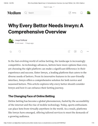 Why Every Bettor Needs Inwyn_ A Compreh...by inwyn7official _ Oct, 2024 _ Medium