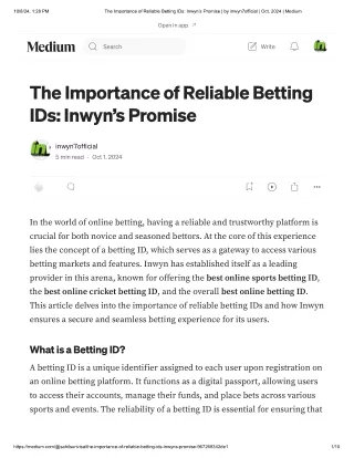 The Importance of Reliable Betting IDs_...by inwyn7official _ Oct, 2024 _ Medium