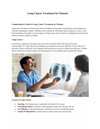 Lung Cancer Treatment In Chennai