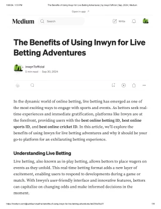 The Benefits of Using Inwyn for Live Be...by inwyn7official _ Sep, 2024 _ Medium