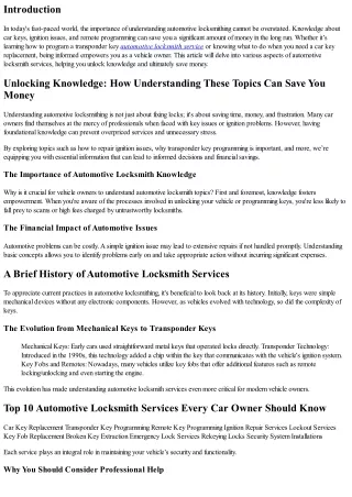“Unlocking Knowledge: How Understanding These Topics Can Save You Money”