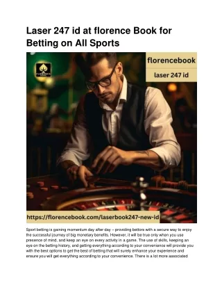 Laser 247 id at florence Book for Betting on All Sports