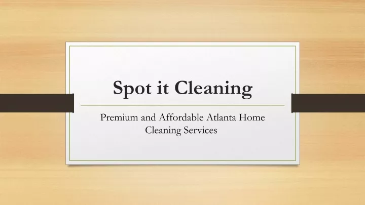 spot it cleaning