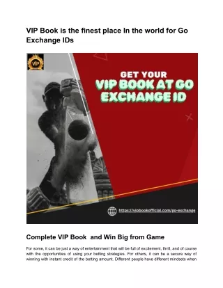 VIP Book is the finest place In the world for Go Exchange IDs