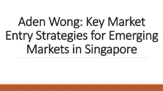 Aden Wong Key Market Entry Strategies for Emerging Markets in Singapore