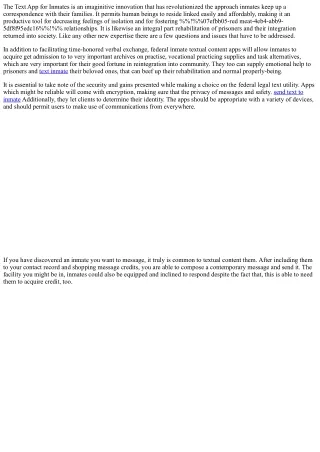 the text app for inmates is an imaginitive