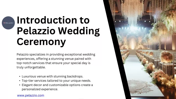 introduction to pelazzio wedding ceremony