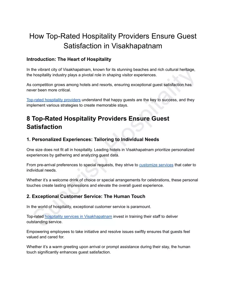 how top rated hospitality providers ensure guest