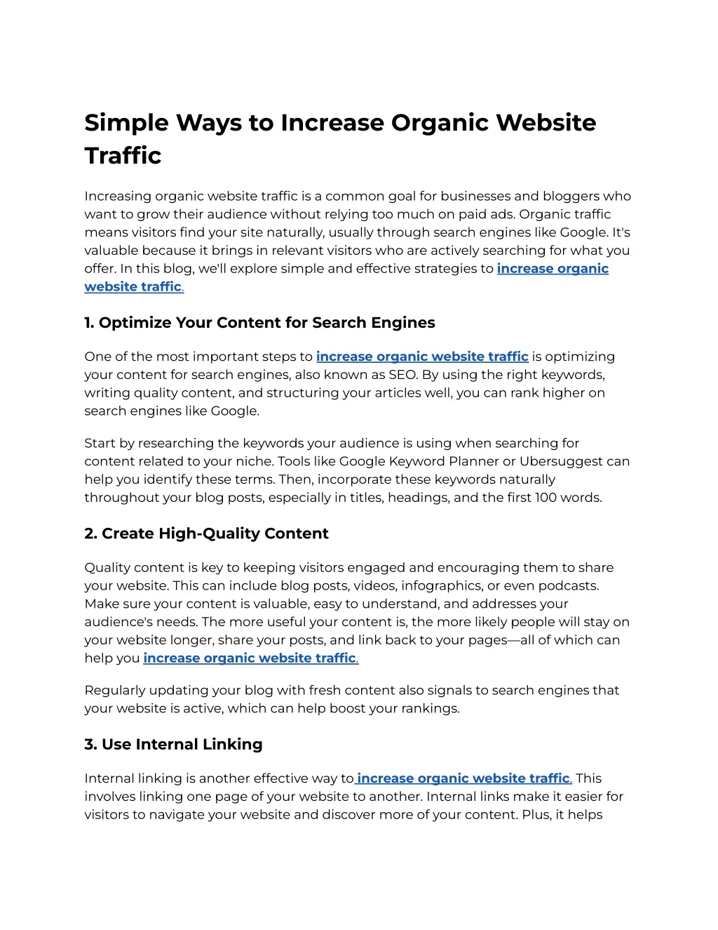PPT - Simple Ways to Increase Organic Website Traffic PowerPoint ...
