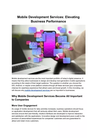 mobile development services elevating business