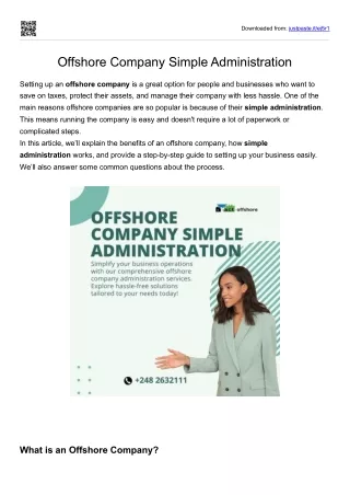 Offshore Company Simple Administration