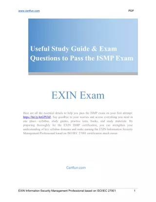 Useful Study Guide & Exam Questions to Pass the ISMP Exam