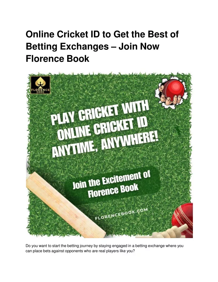 online cricket id to get the best of betting exchanges join now florence book