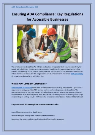 Ensuring ADA Compliance - Key Regulations for Accessible Businesses