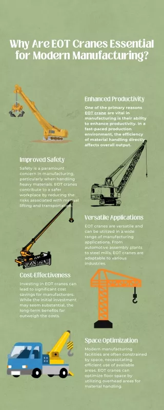 Why Are EOT Cranes Essential for Modern Manufacturing