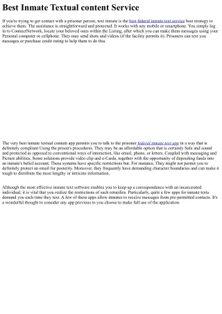 best inmate textual content service