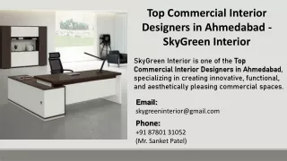 Top Commercial Interior Designers in Ahmedabad - SkyGreen Interior