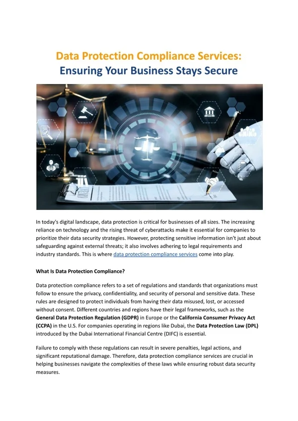 PPT - Data Protection Compliance Services - Bizilance PowerPoint ...