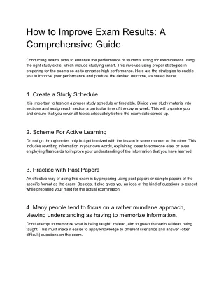 how to improve exam results a comprehensive guide