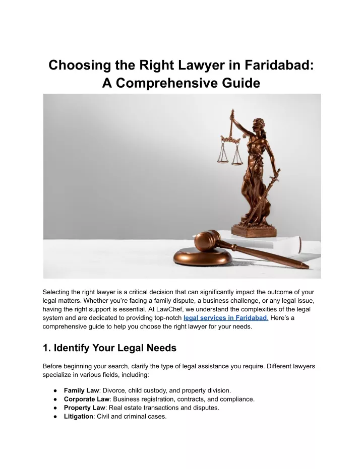 choosing the right lawyer in faridabad