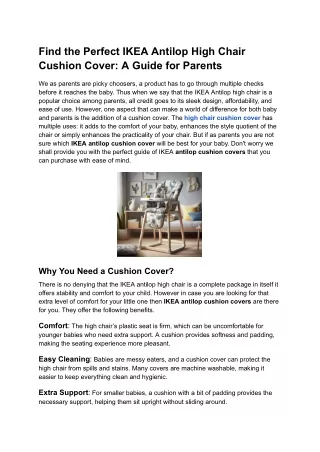 Find the Perfect IKEA Antilop High Chair Cushion Cover- A Guide for Parents