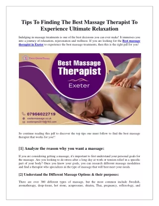 Tips To Finding The Best Massage Therapist To Experience Ultimate Relaxation