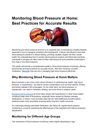 monitoring blood pressure at home best practices