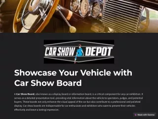 Car Show Board: Where Every Ride Tells a Story