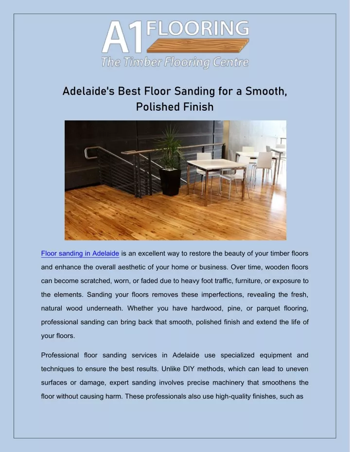 adelaide s best floor sanding for a smooth