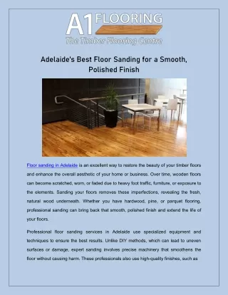 Adelaide's Best Floor Sanding for a Smooth, Polished Finish