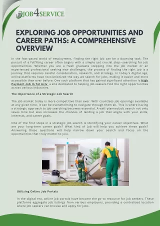 exploring job opportunities and career paths